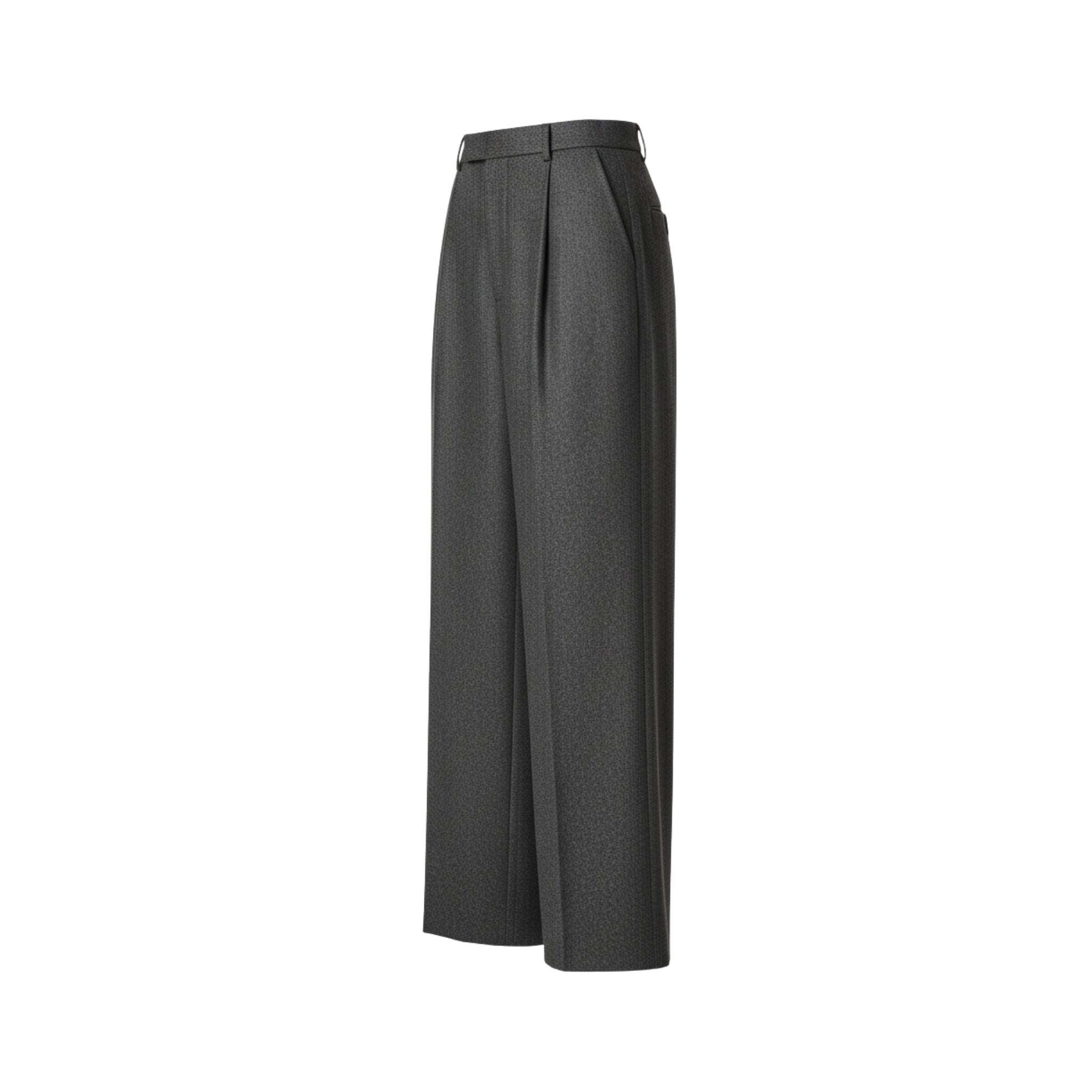 Tailory heather charcoal wide-leg trousers side view