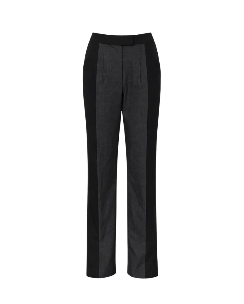 Tailory black grey windowpane tailored trousers front view