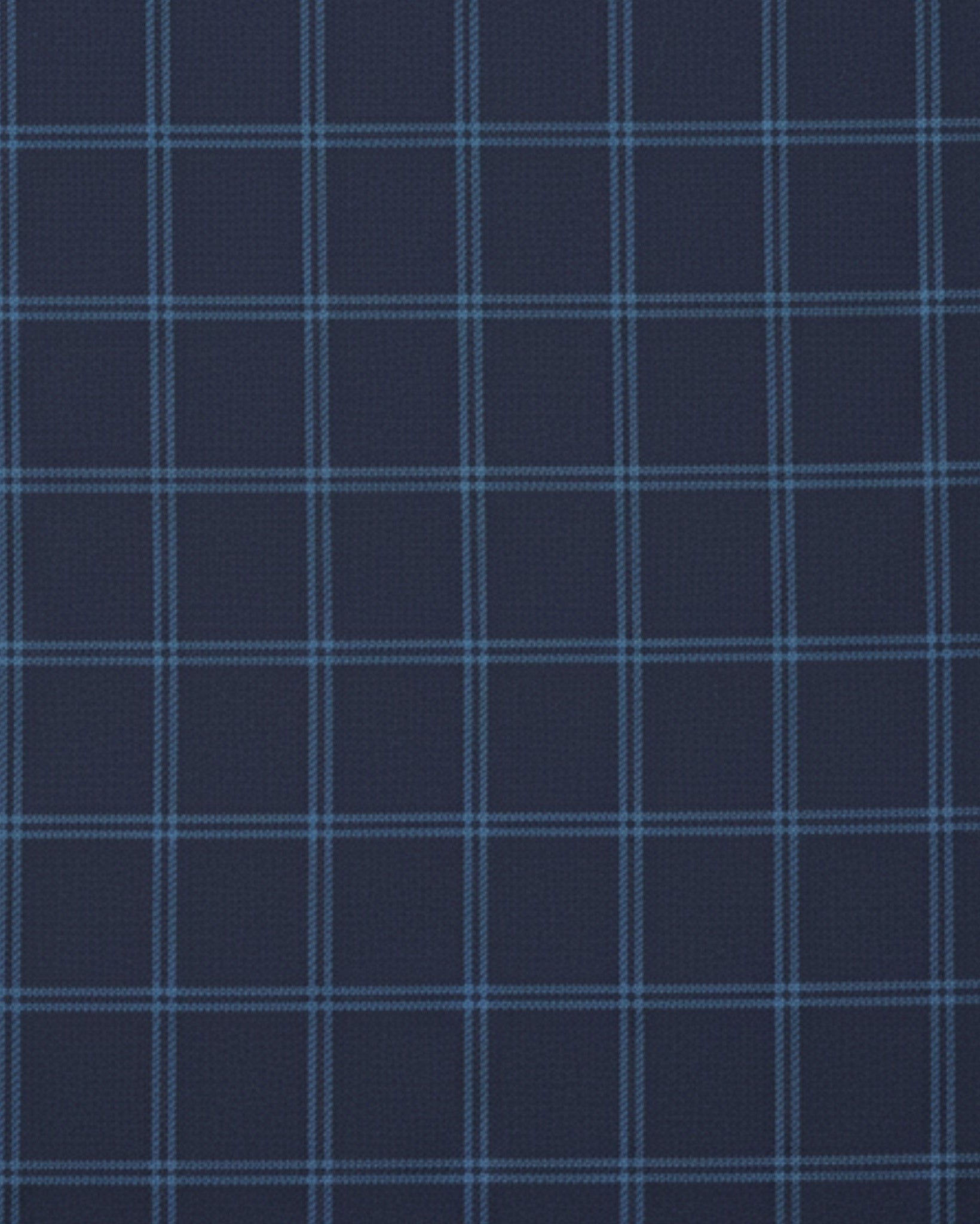 Tailory navy blue windowpane suiting fabric swatch