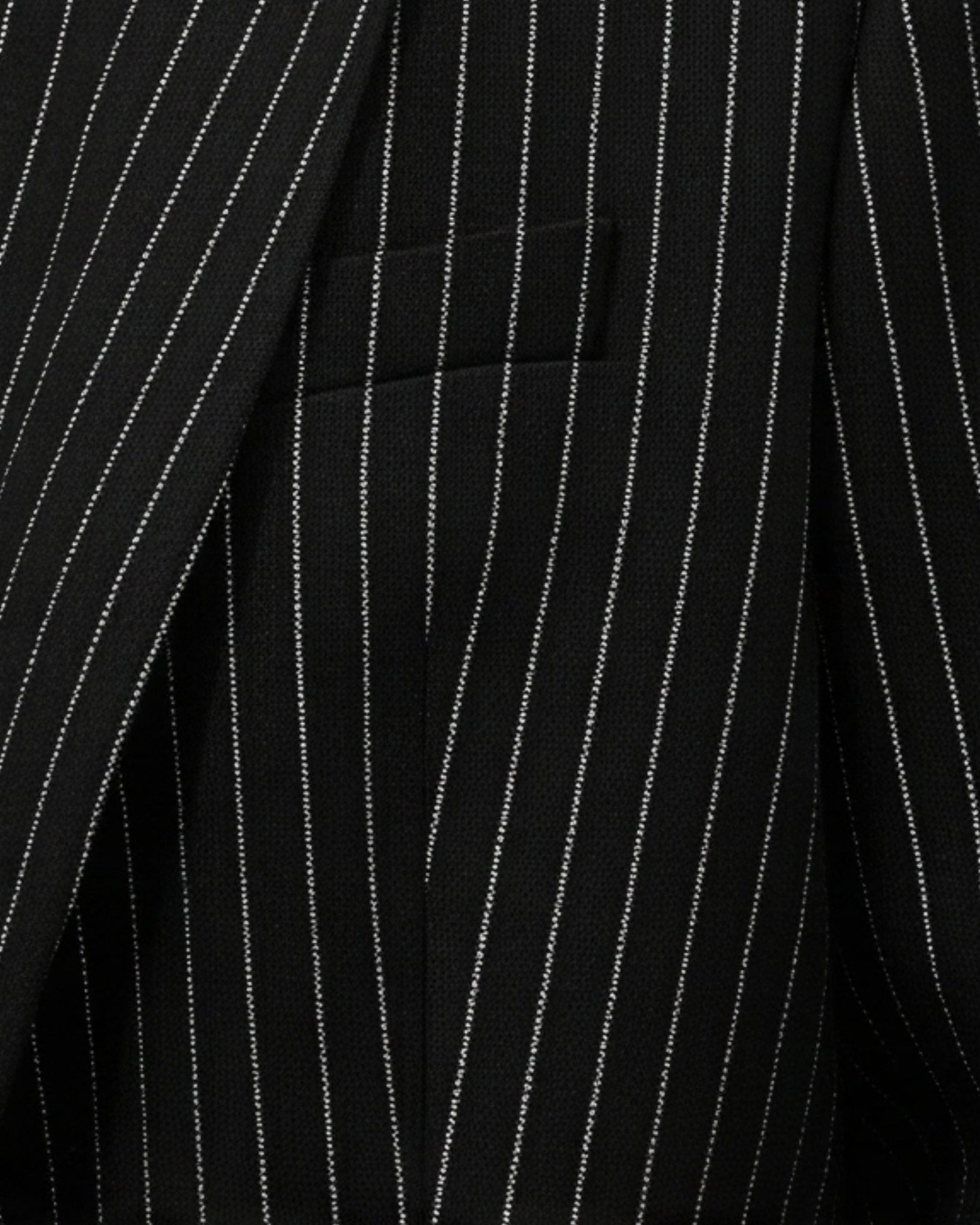 Tailory black white pinstripe wool fabric detail