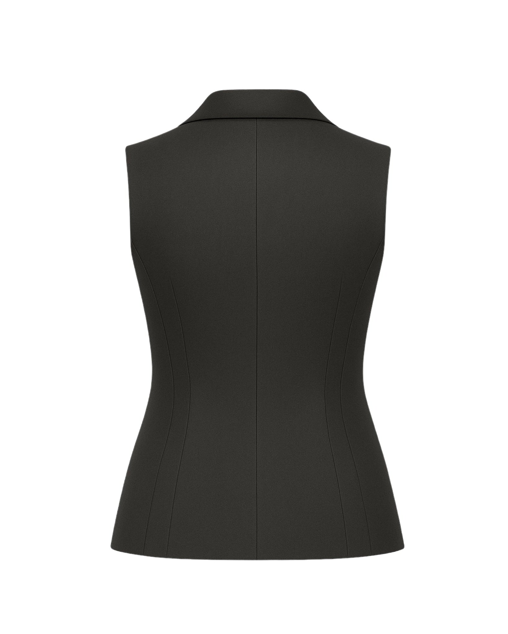 Tailory charcoal gray wool vest back view