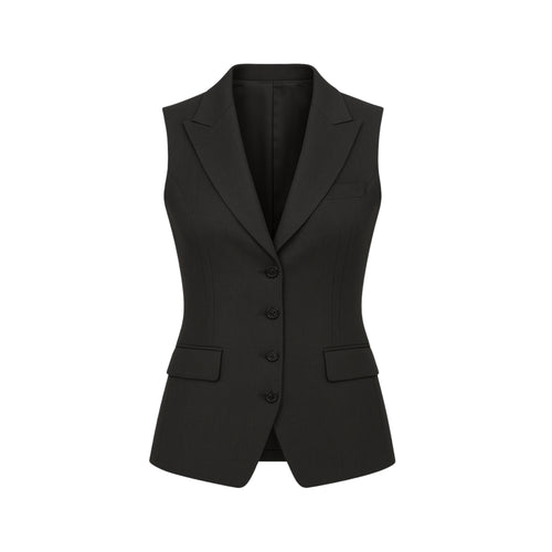 Tailory charcoal gray wool vest front view