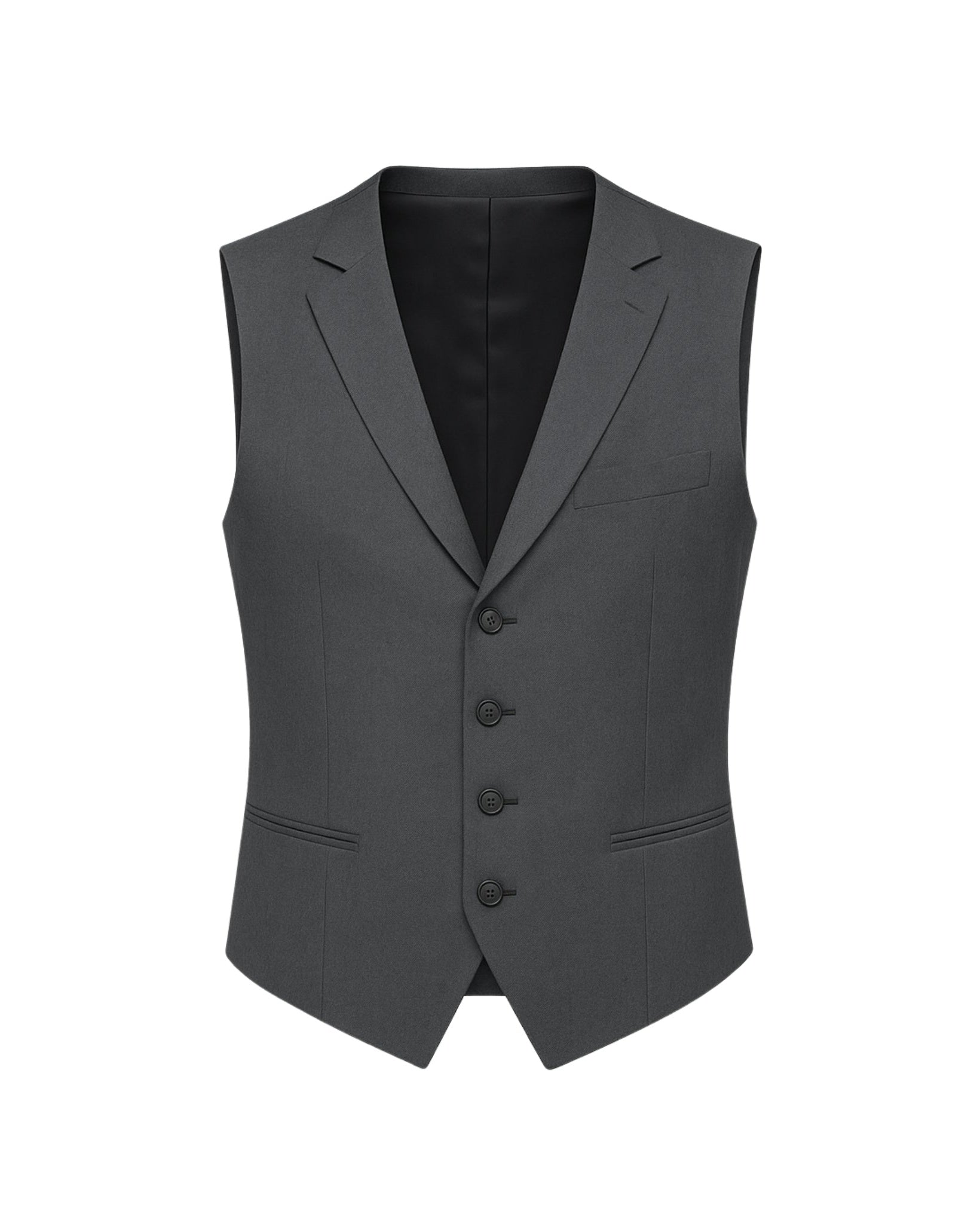 Tailory slate gray wool vest front view