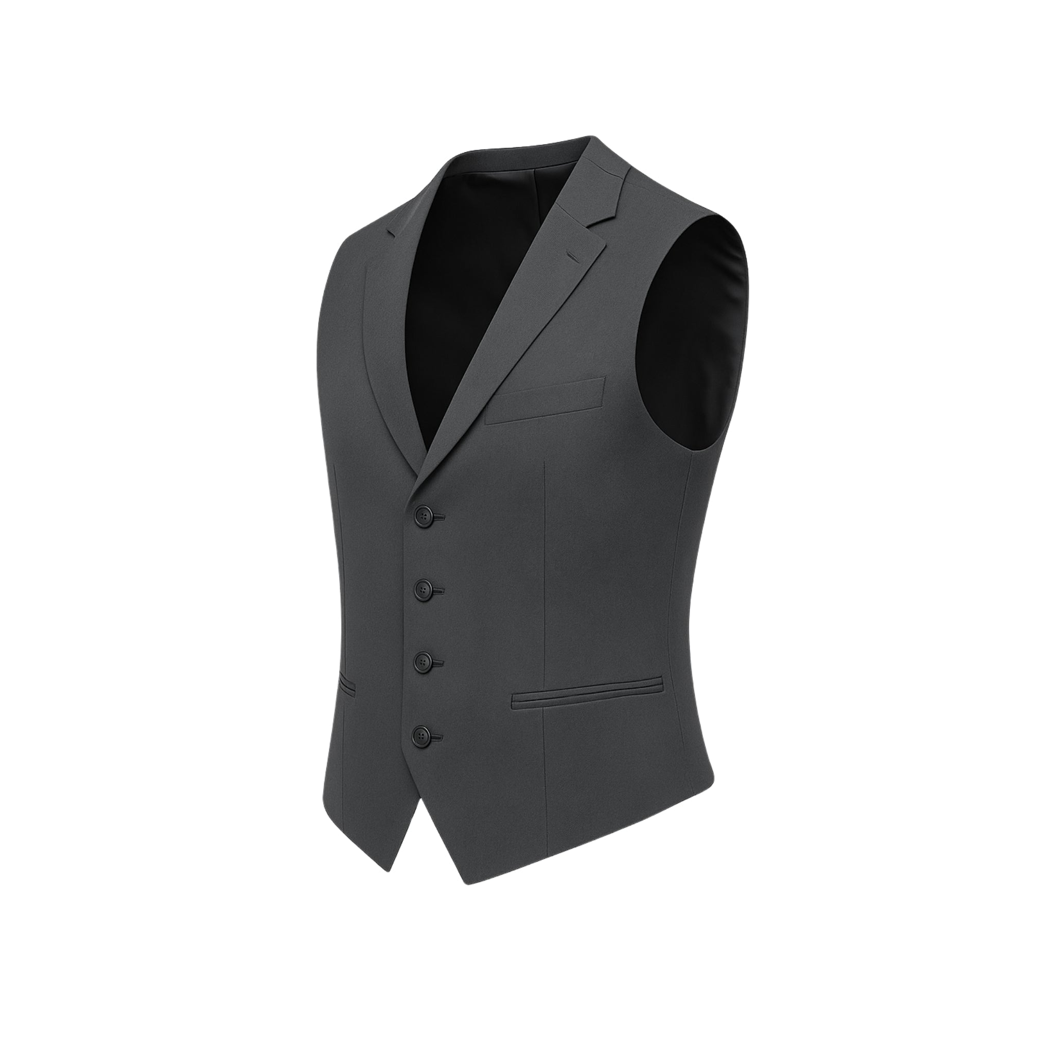 Tailory slate gray wool vest side view