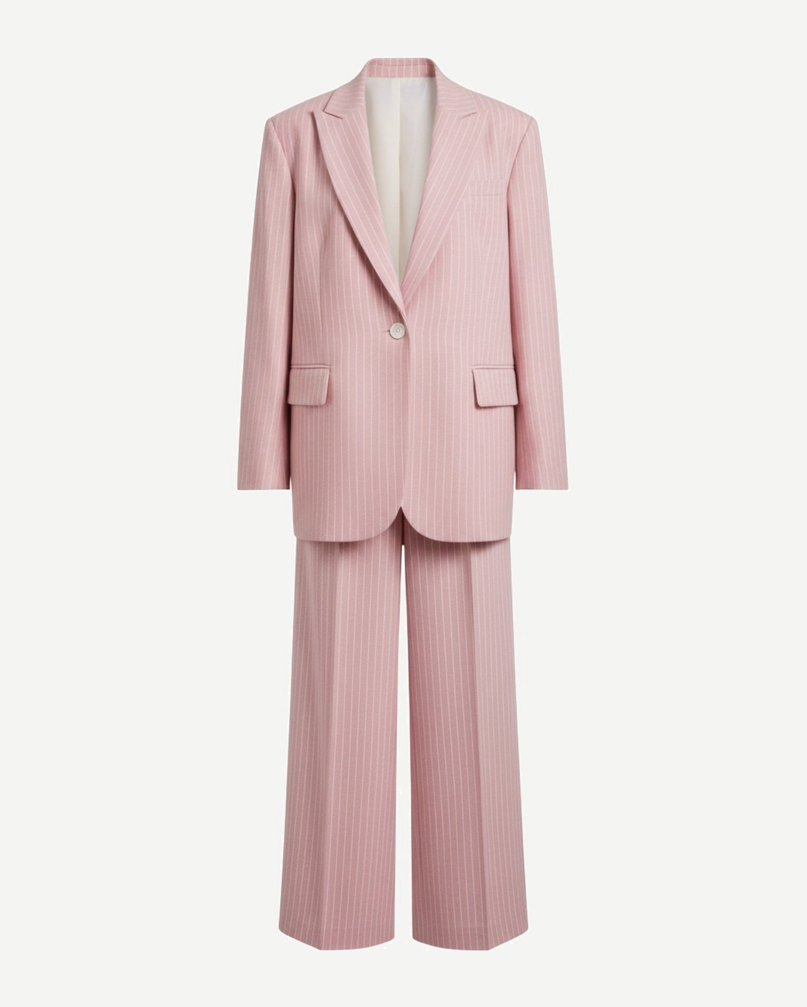 Tailory baby pink oversized suit set front view