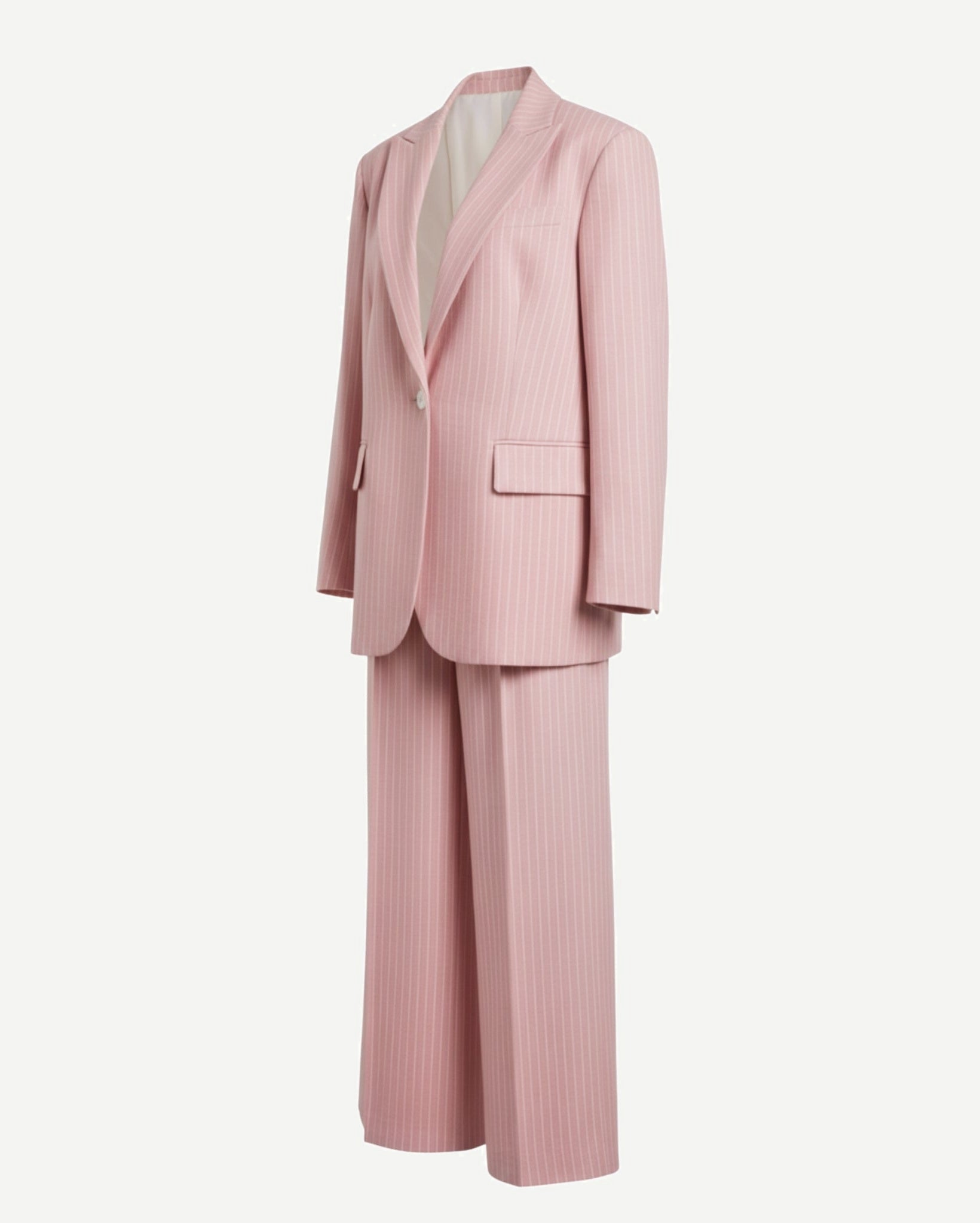 Tailory baby pink oversized suit set side view