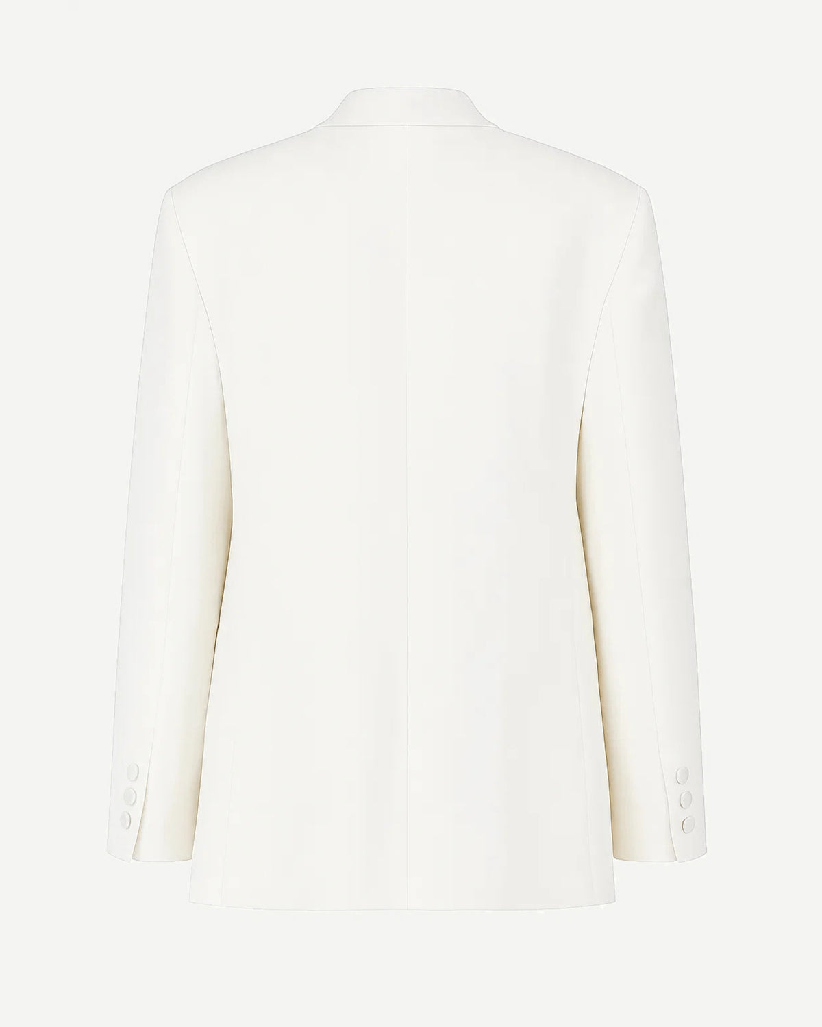 Tailory white oversized women’s blazer satin lapel back view
