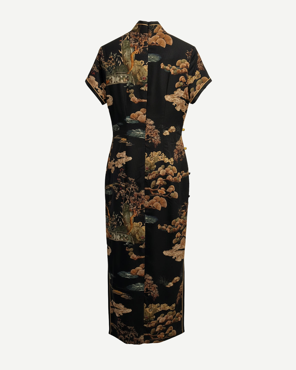 Long dress with floral pattern on a white background