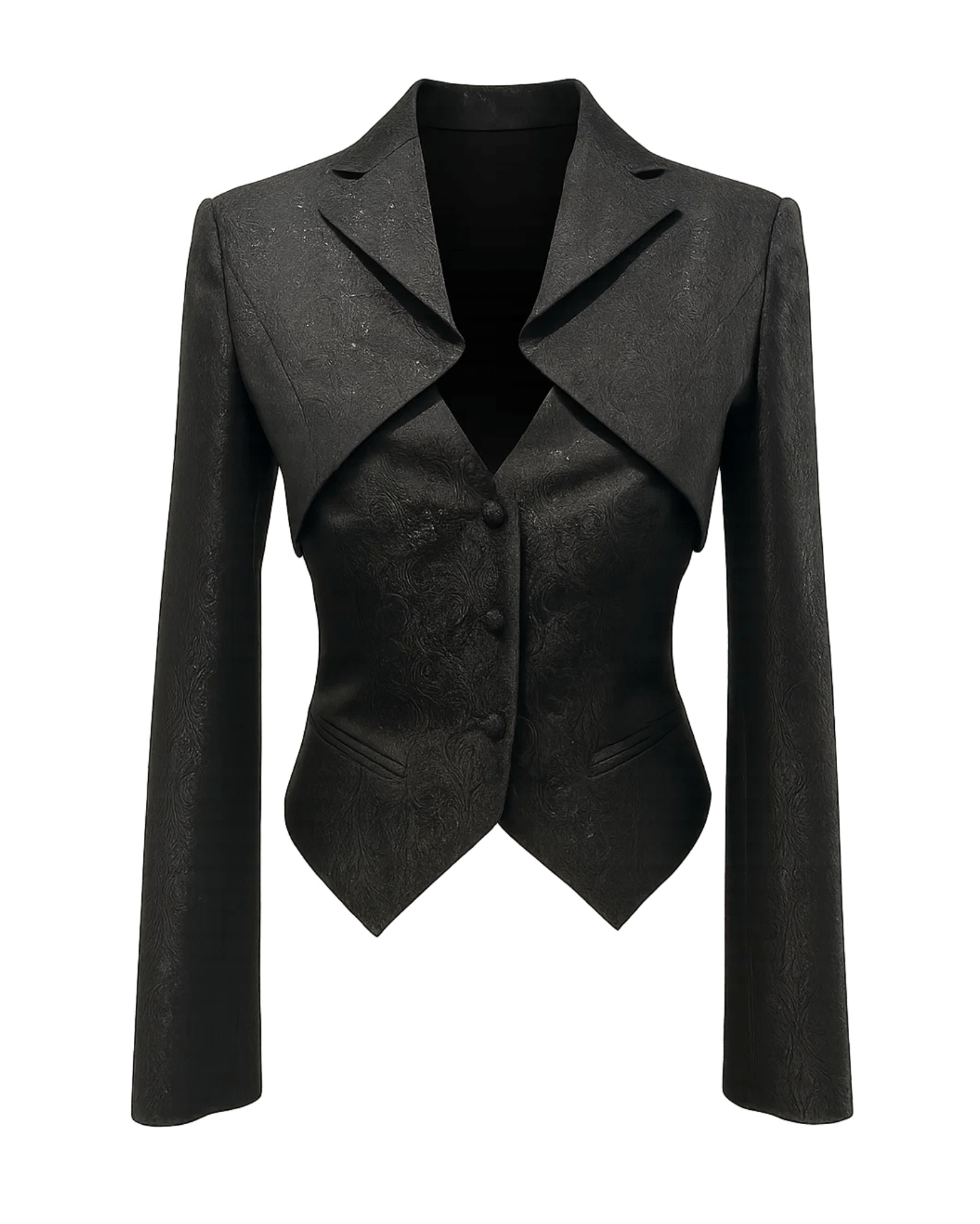 Black Cropped Blazer Cutout Formal Jacket - Blazer - The Tailory New York