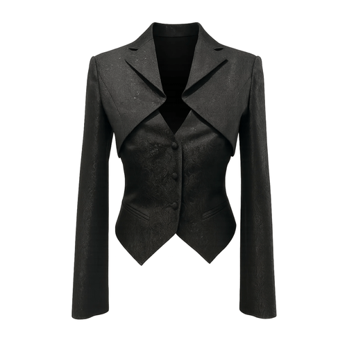 Black Cropped Blazer Cutout Formal Jacket - Blazer - The Tailory New York