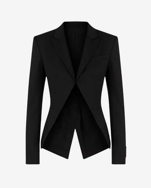 Tailory black cutaway tailored jacket front view