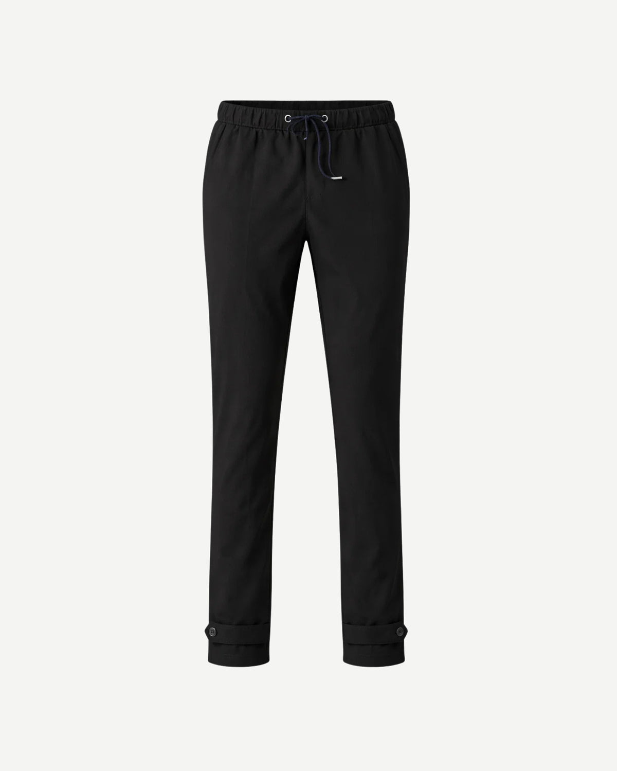 Tailory_Trousers_Black_Drawstring_Cuffed_FrontView