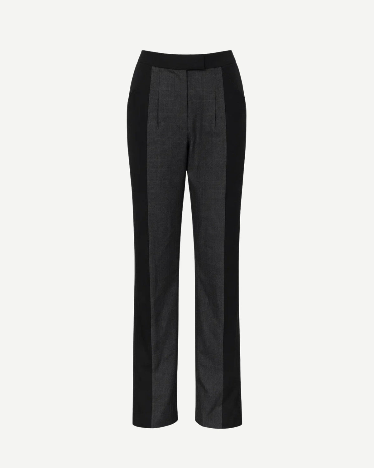 Tailory black grey windowpane tailored trousers front view