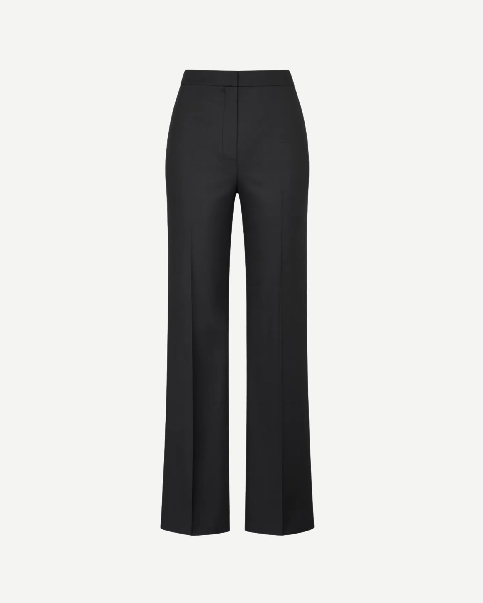 Tailory black high-rise straight leg tailored trousers front view