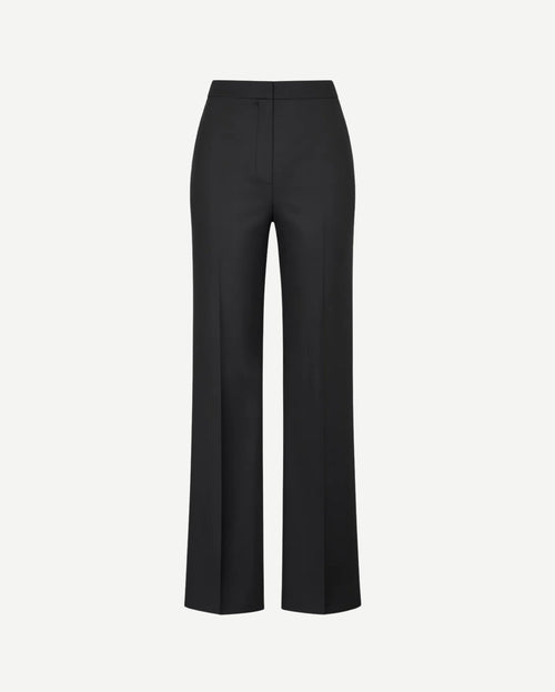 Tailory black high-rise straight leg tailored trousers front view