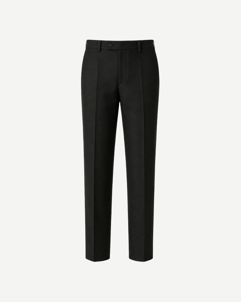 Black Loro Piana evening trousers front view