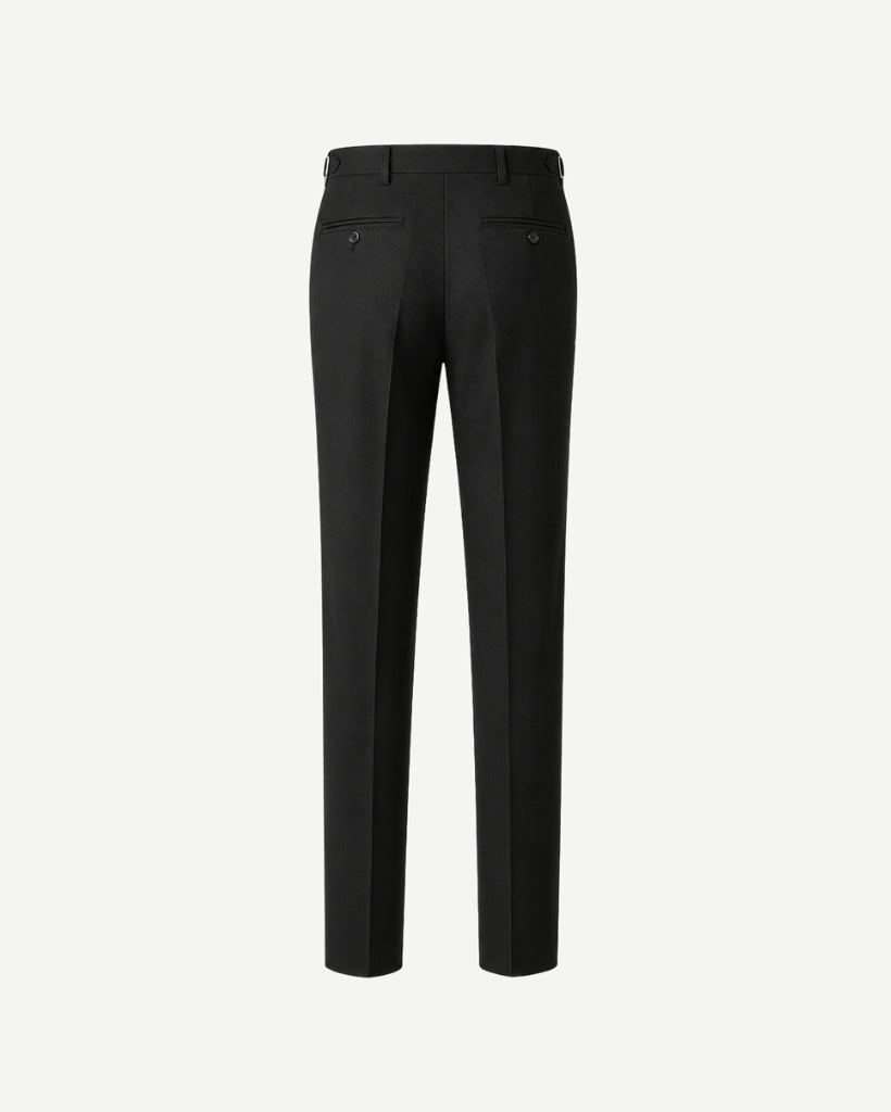 Black Loro Piana evening trousers back view