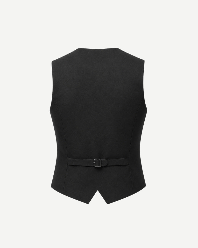 Black Loro Piana vest back view