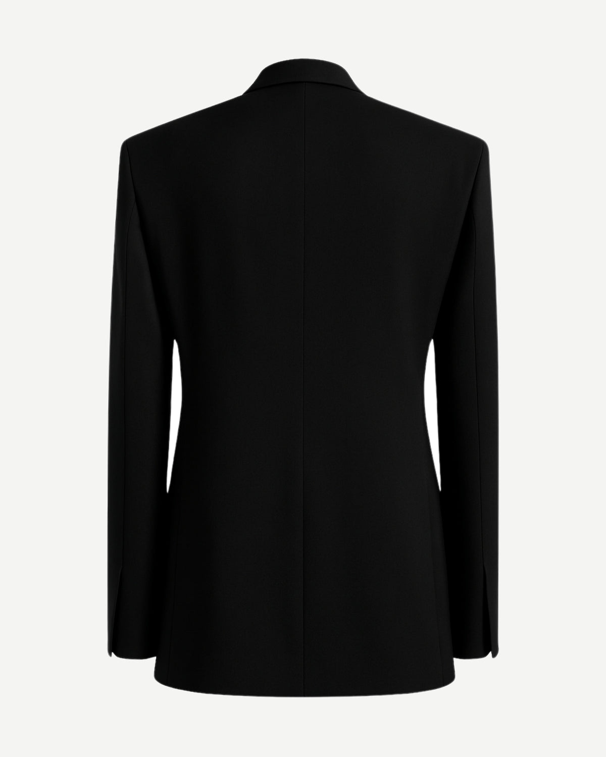 Tailory black wool single-breasted blazer back view