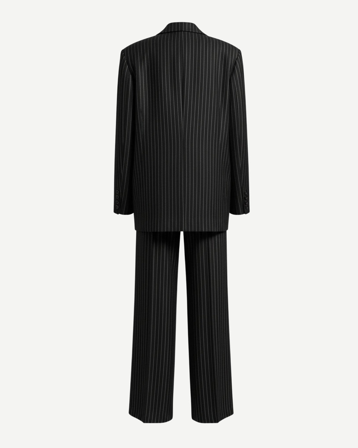 Tailory black white pinstripe oversized blazer back view