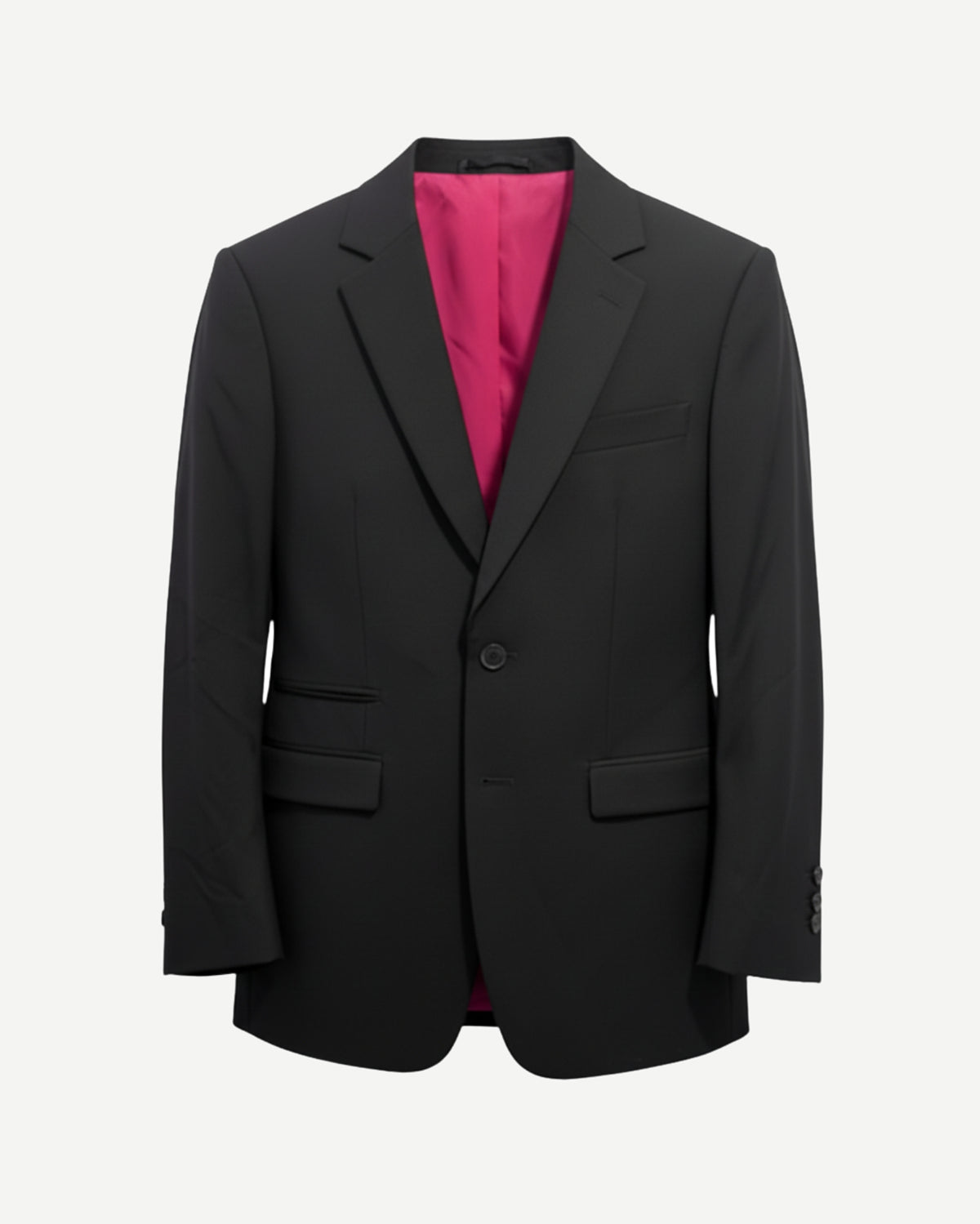 Tailory black tailored single-button jacket with pink lining front view