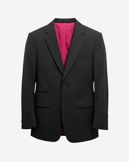 Tailory black tailored single-button jacket with pink lining front view