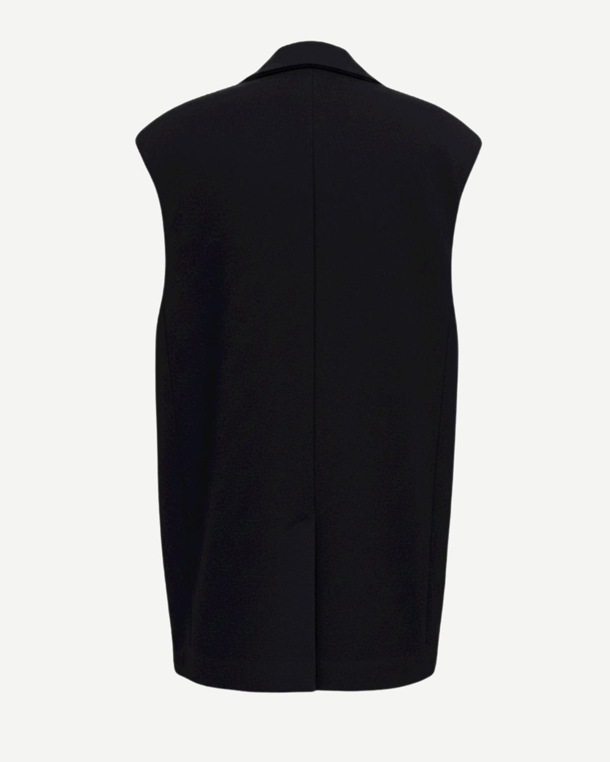 Tailory black sleeveless tailored blazer vest back view