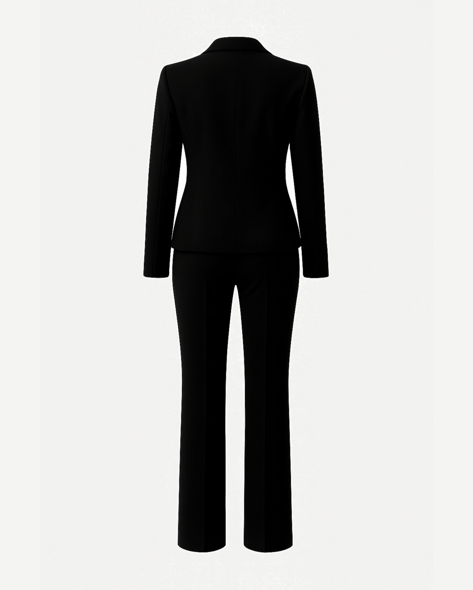 Tailory black bridal wedding pantsuit back view