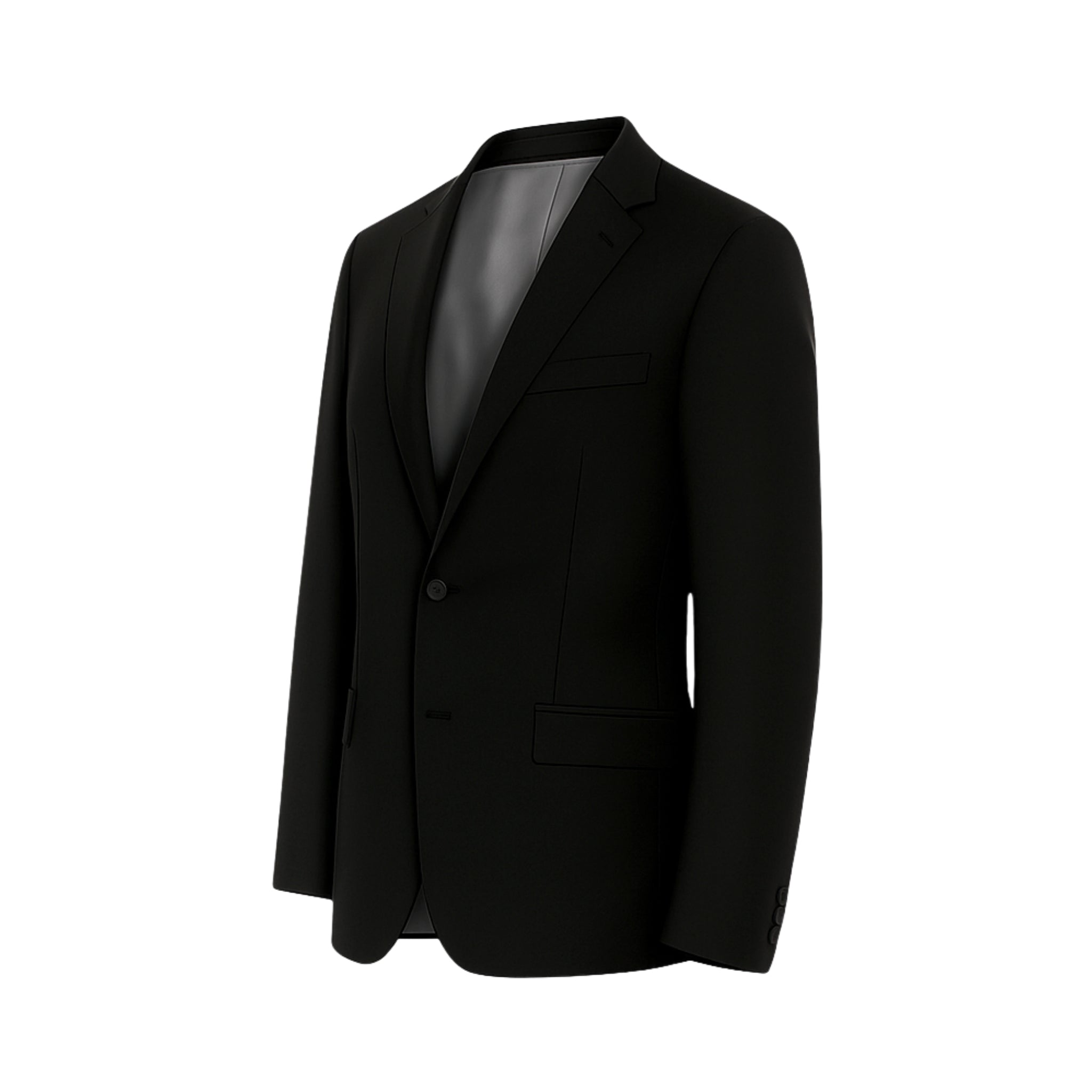 Black Wool Blazer Formal Single Button Evening Jacket