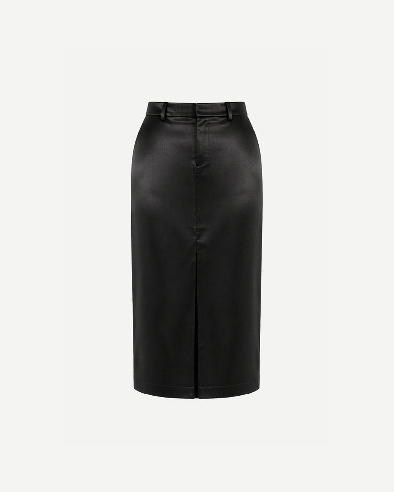 Tailory black pencil skirt front slit front view