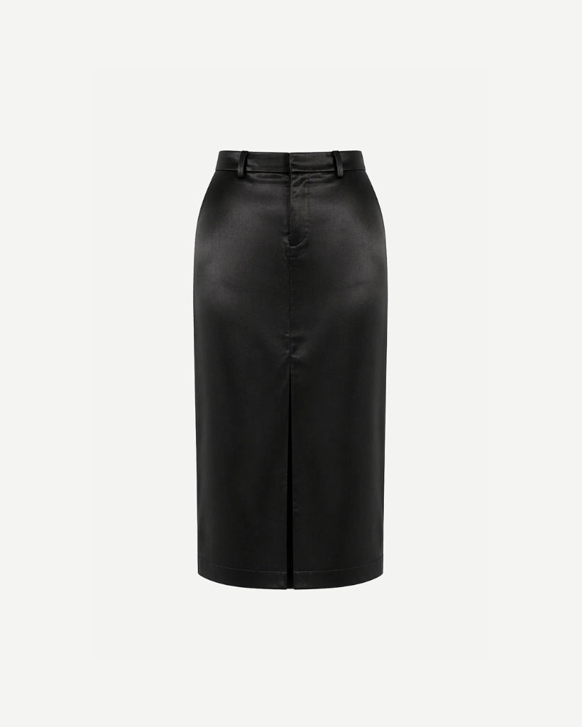 Tailory black pencil skirt front slit front view