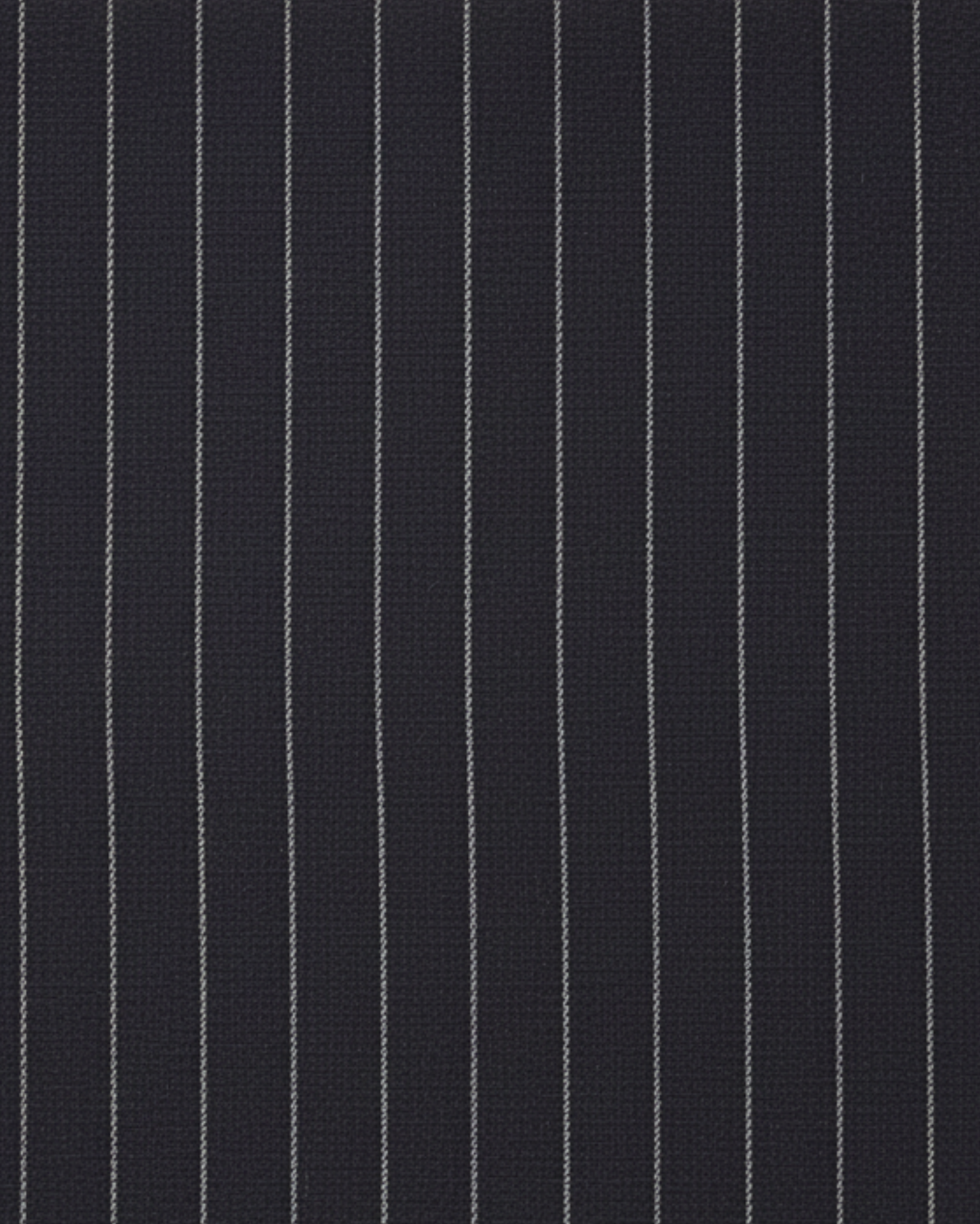 Tailory black wool pinstripe suiting fabric swatch