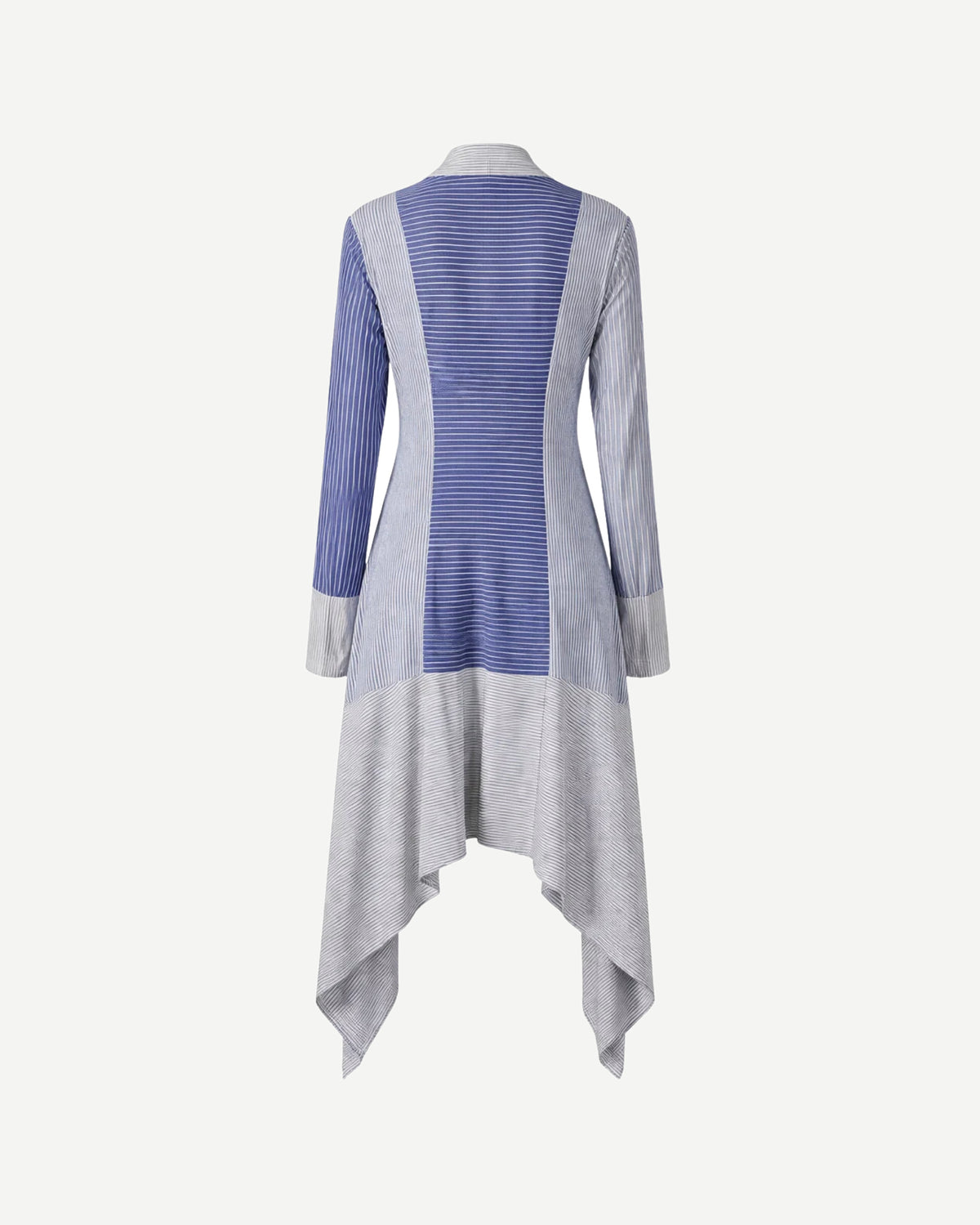 Tailory blue and white mixed stripe shirt dress back view