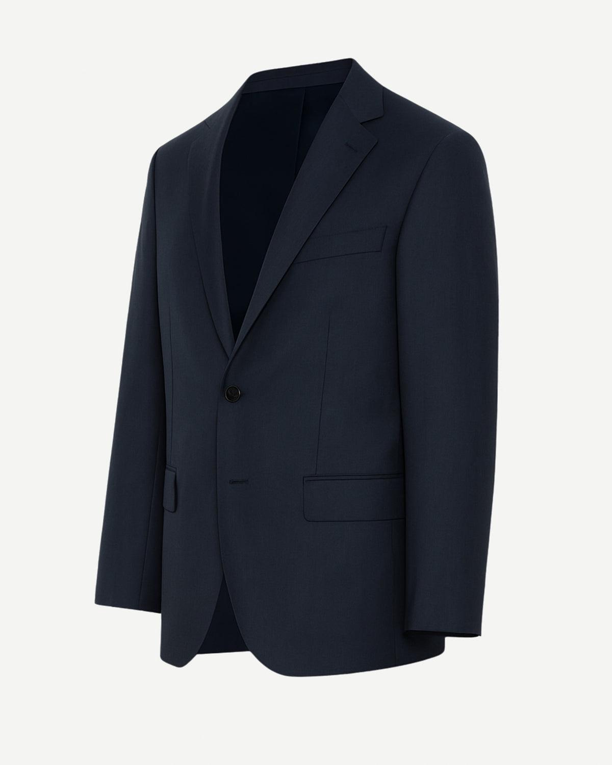Tailory navy wool notch lapel blazer side view