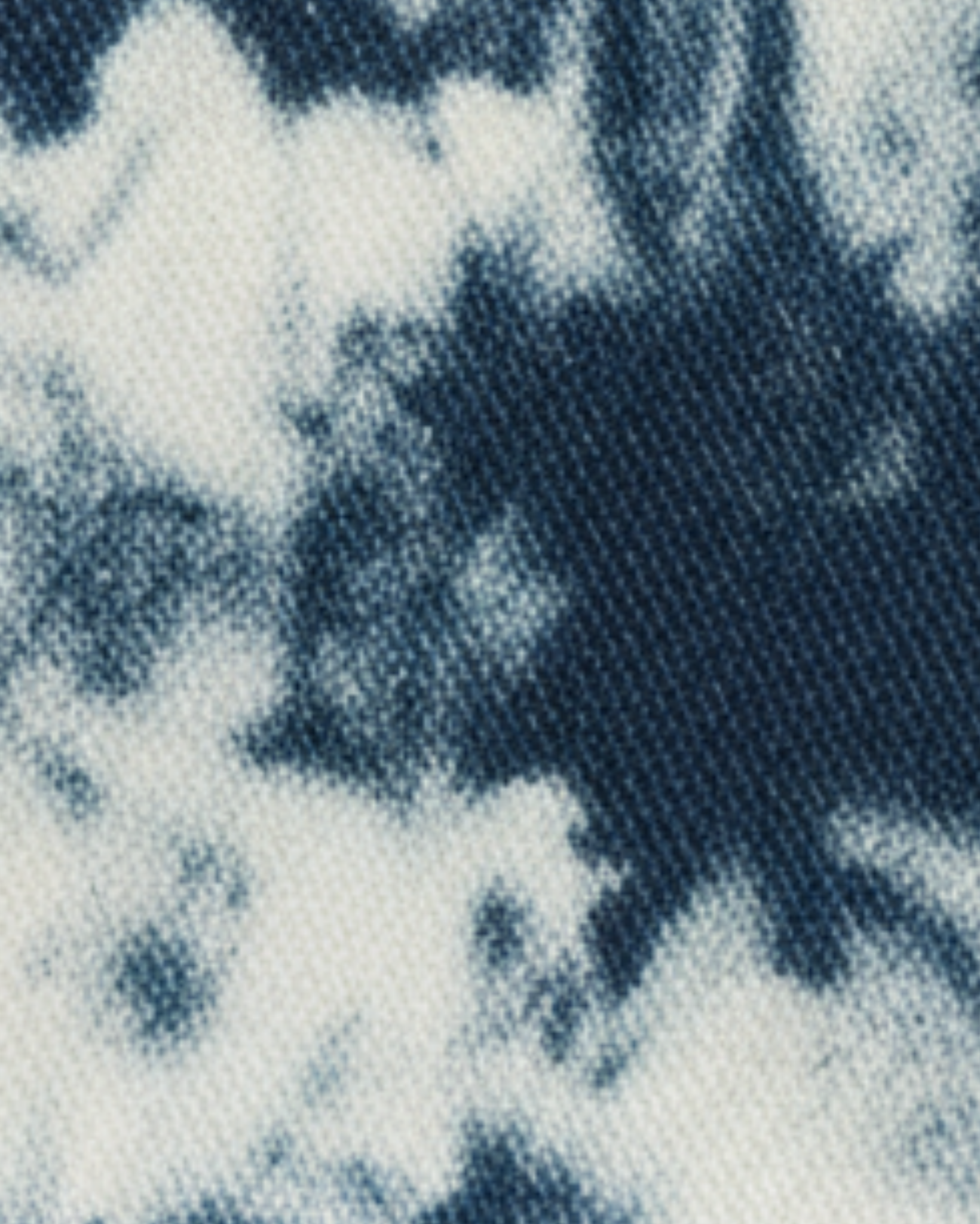 Tailory blue and cream tie-dye denim fabric detail