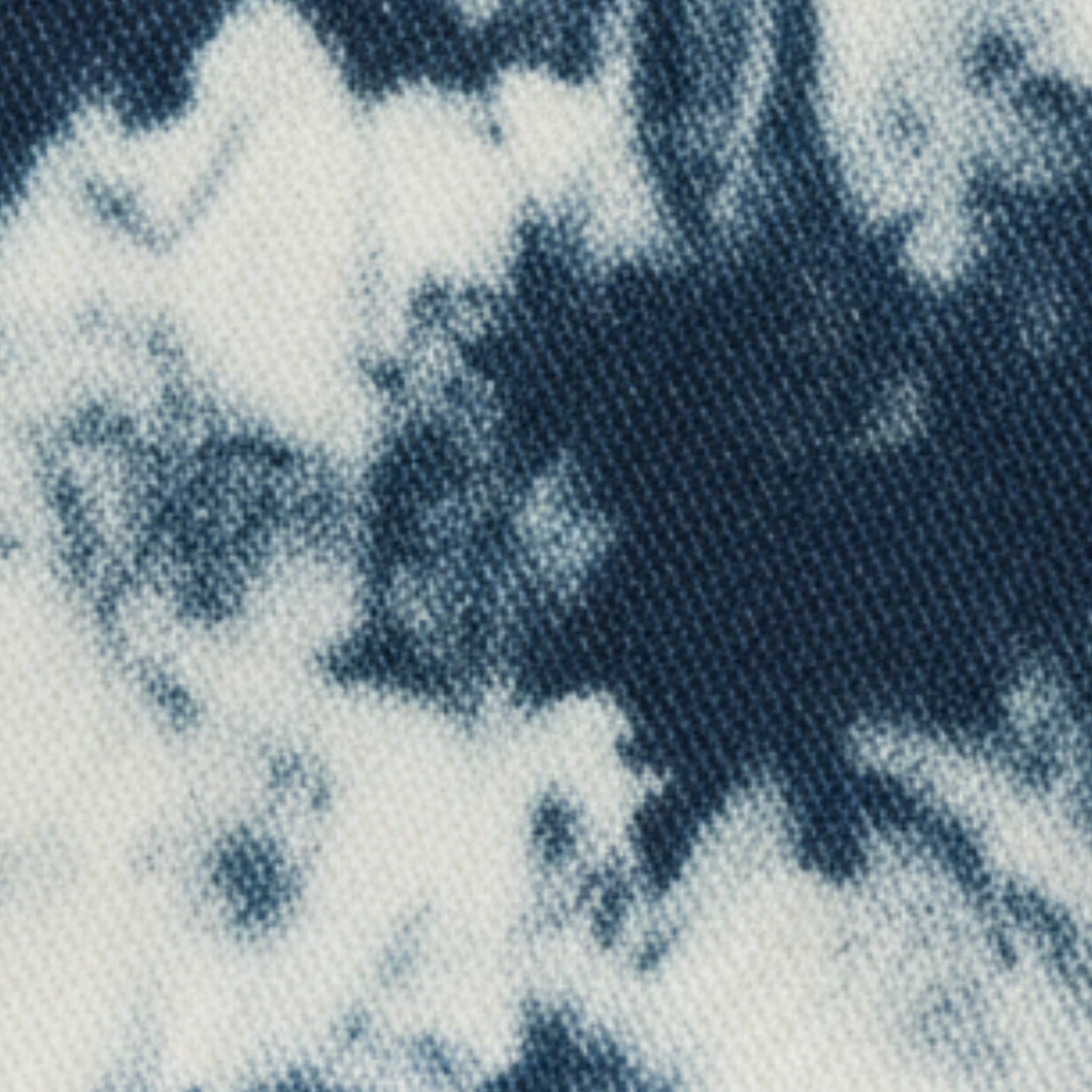 Tailory blue and cream tie-dye denim fabric detail