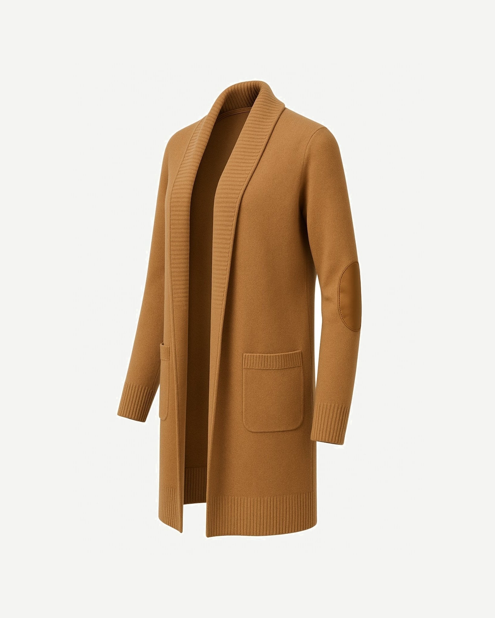 Tailory camel vicuña open-front cardigan side view