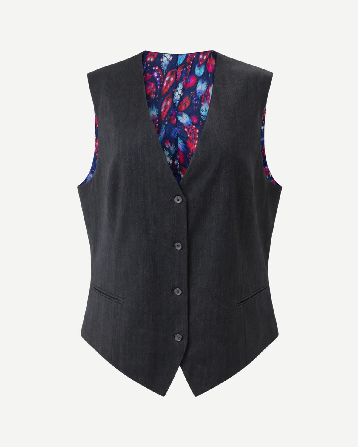 Tailory charcoal tailored vest front view