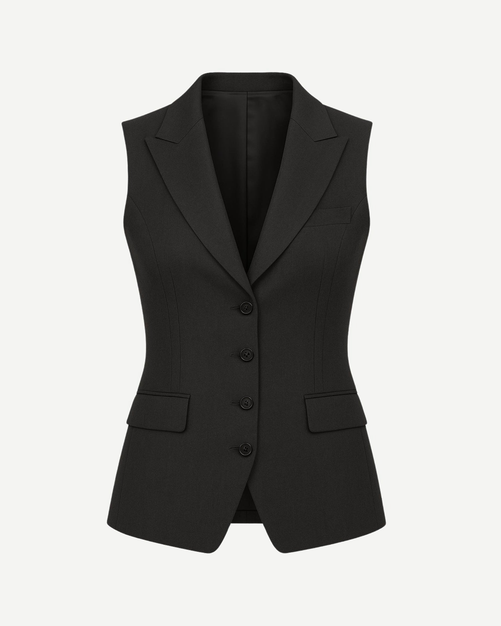 Tailory charcoal gray wool vest front view