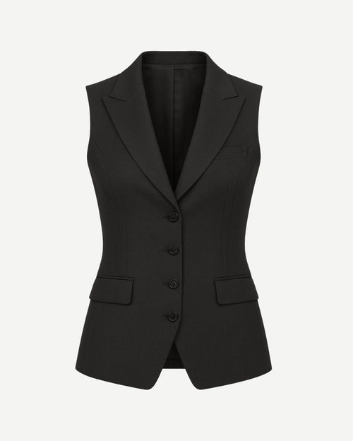 Tailory charcoal gray wool vest front view