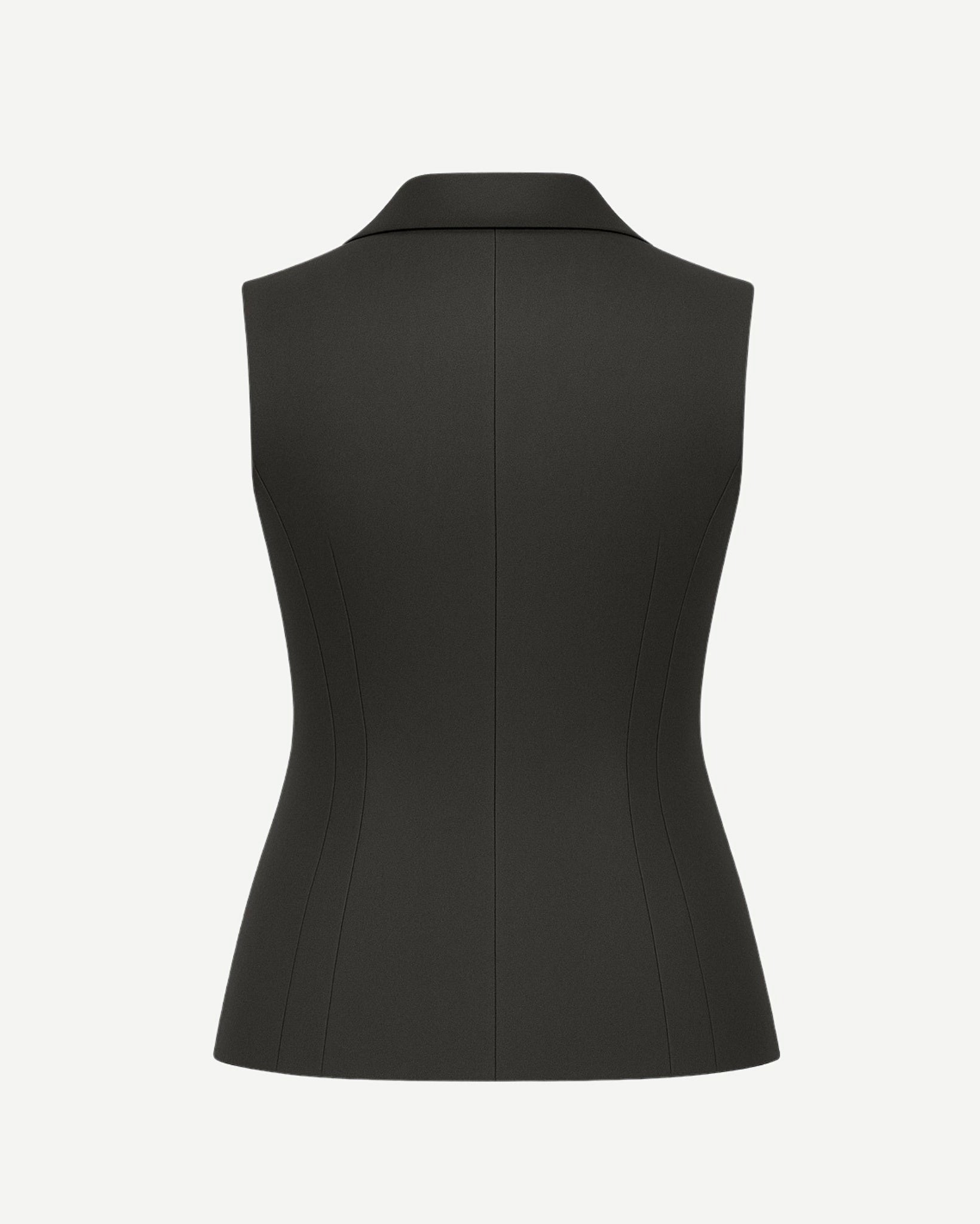 Tailory charcoal gray wool vest back view
