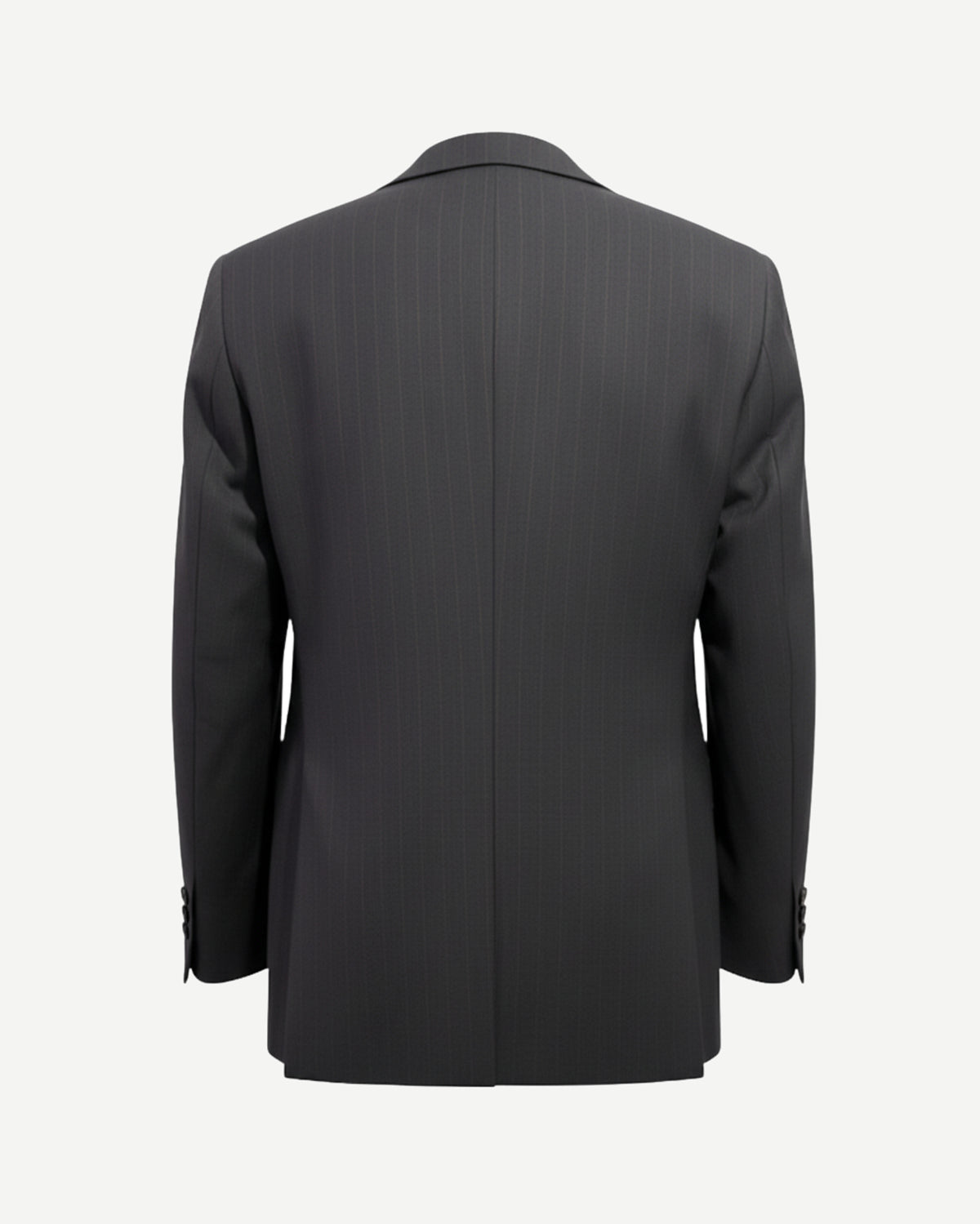 Tailory charcoal pinstripe single-button suit blazer back view