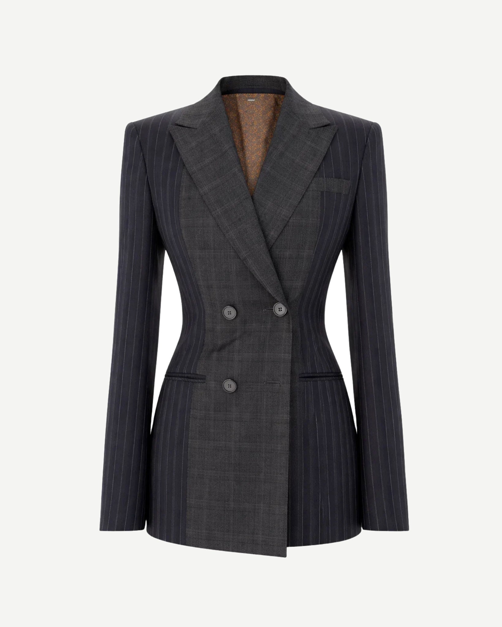 Tailory_Blazer_Charcoal_MixedPattern_DoubleBreasted_FrontView