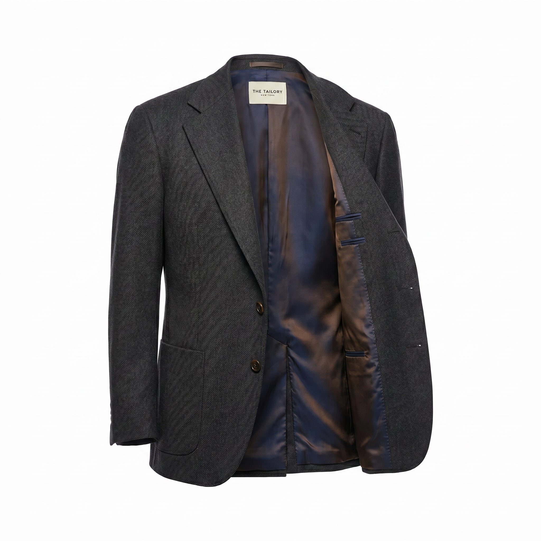 The Wide-Frame Wool Sport Coat — three-quarter right view — The Tailory NYC, Director's Cut