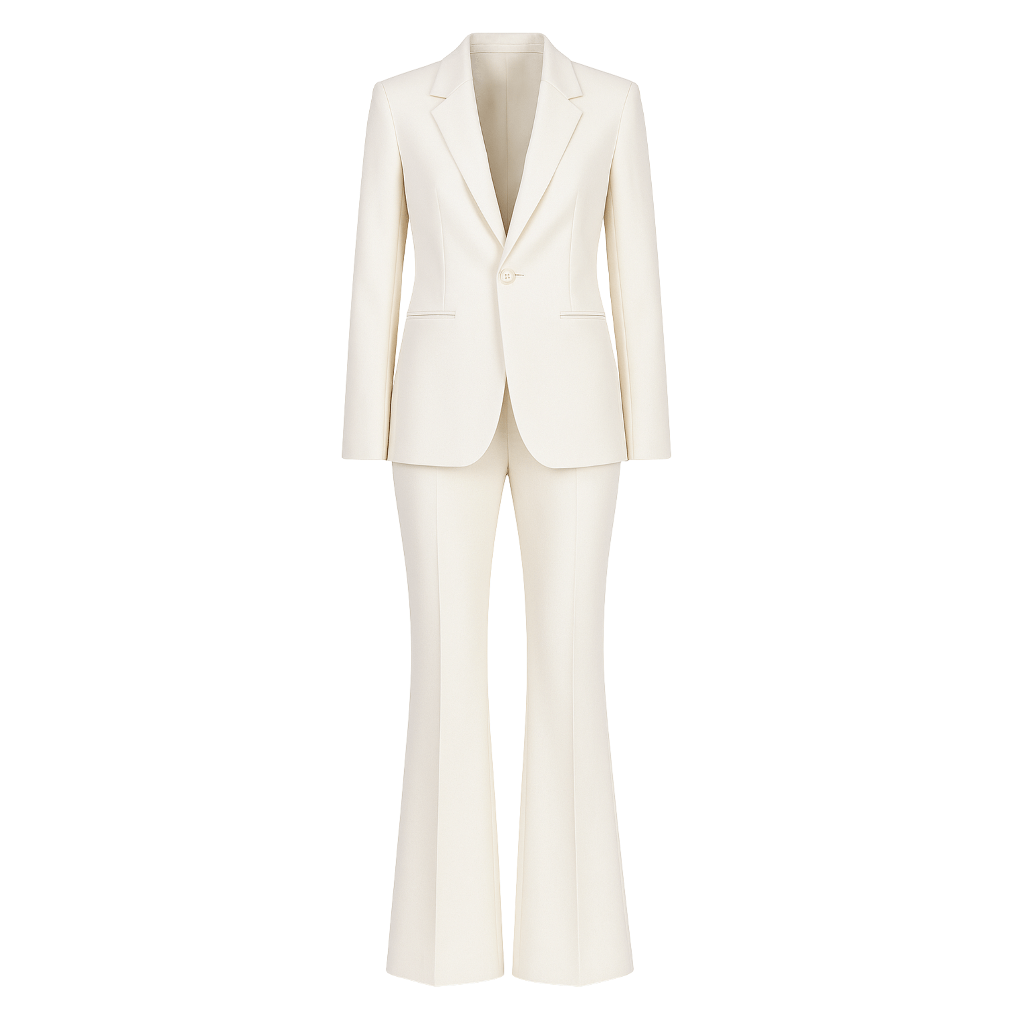 Women's Cream Shawl Lapel Women's Wedding Suit
