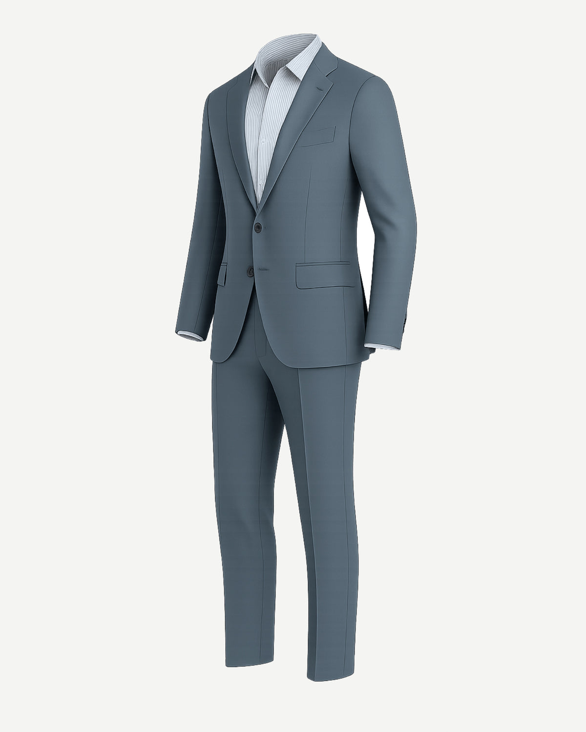 Tailory steel gray silk blend two-button suit side view