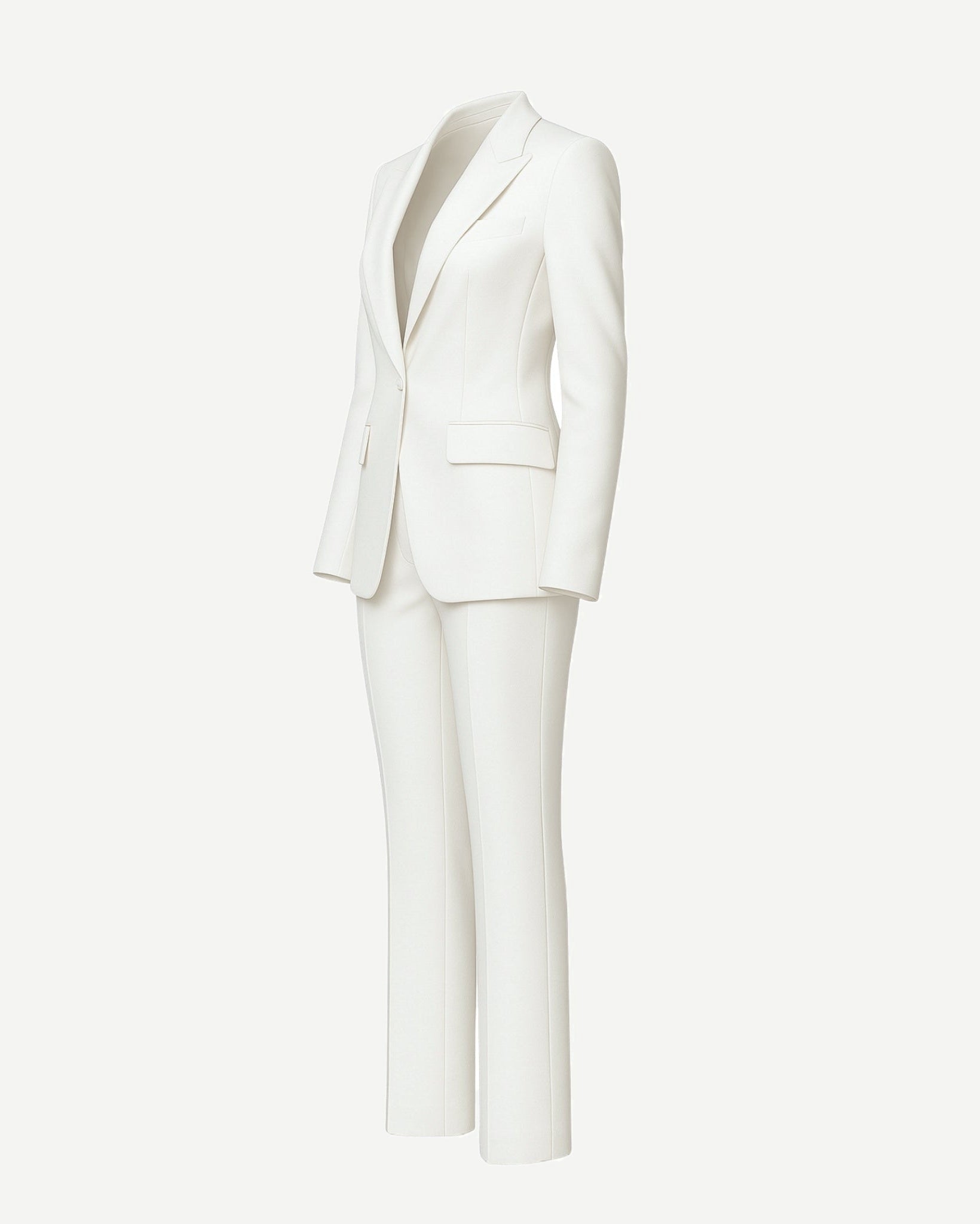 Tailory classic white feminine fit wool suit side view