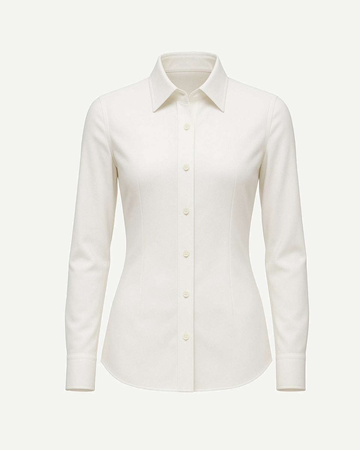 Tailory classic white fitted wool shirt front view