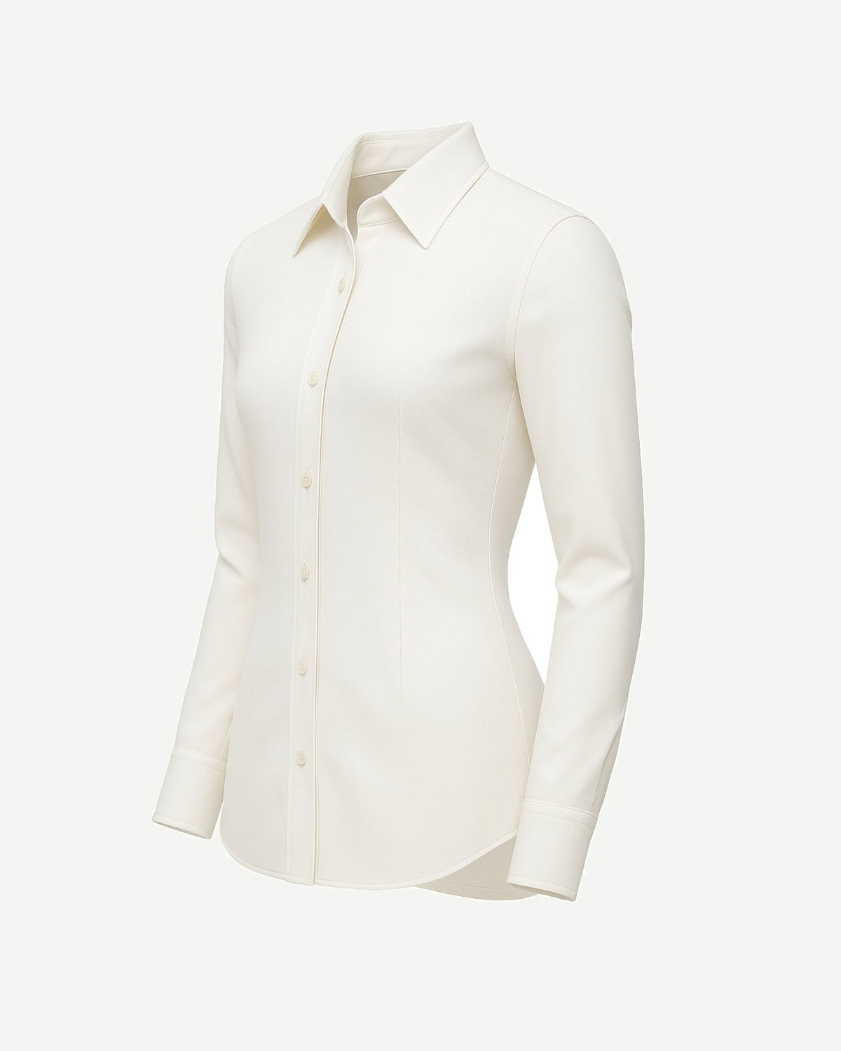 Tailory classic white fitted wool shirt side view