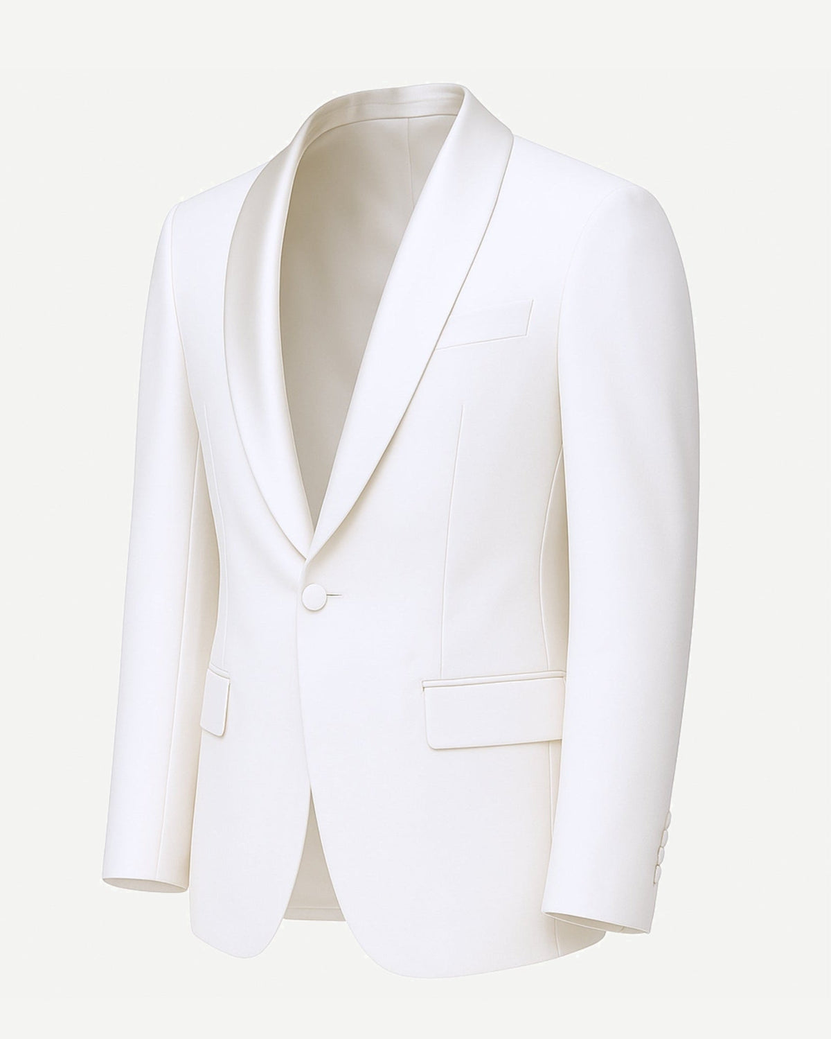 Tailory classic white shawl lapel dinner jacket side view